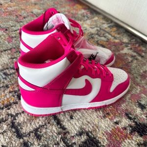 Pink Nike dunk high sneakers size 8.5
